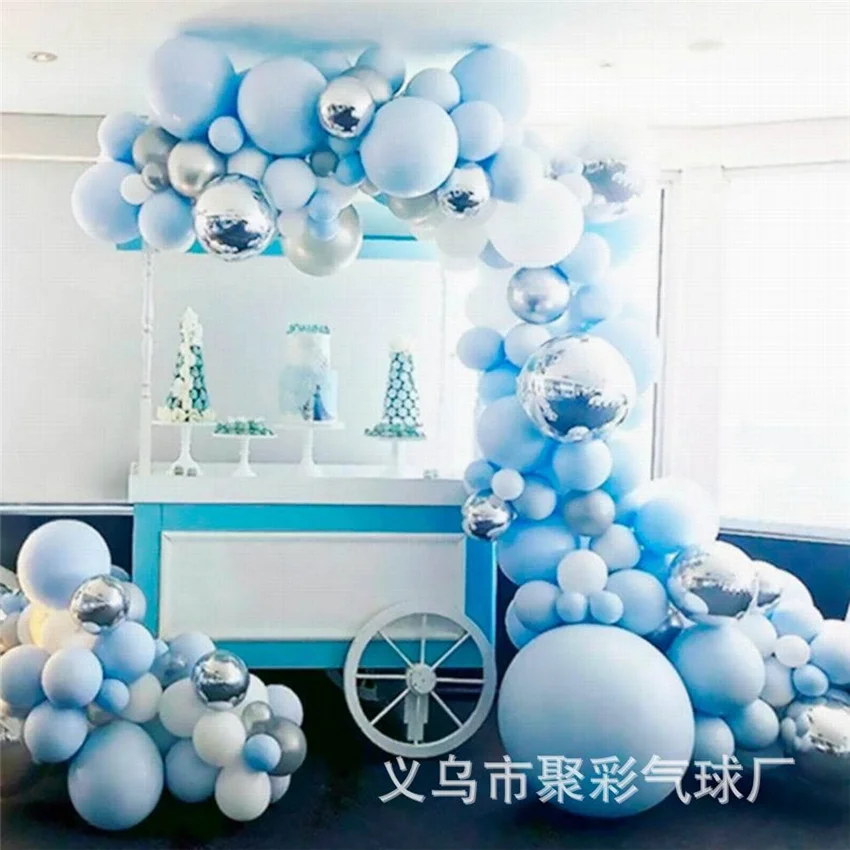 

141Pcs Macaron Blue Set Colorful Metallic Balloons Birthday Party Wedding Decoration Anniversary Globals Baby Shower