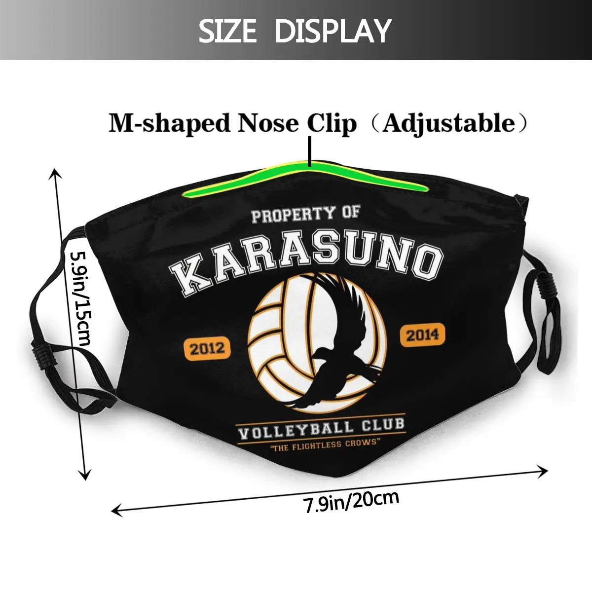 Haikyuu маска для лица рта команда Karasuno модная крутая с 2 фильтрами взрослых |