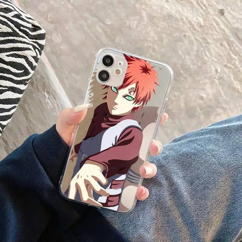 

Japan Anime NARUTO Gaara Phone Case Transparent for iPhone 11 12 mini pro XS MAX 8 7 6 6S Plus X 5S SE 2020 XR