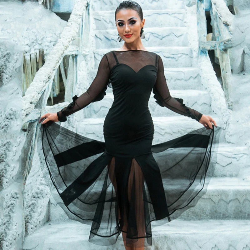 Женское платье для латиноамериканских танцев бальных одежда выступлений и