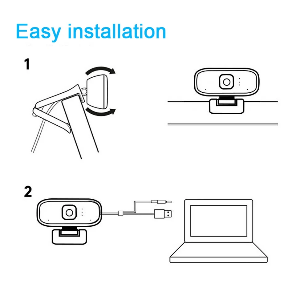 

HD Webcam PC Digital USB Camera for Office Video Meeting Online Conference New Rotatable 2.0 Video Recording Auto Camera