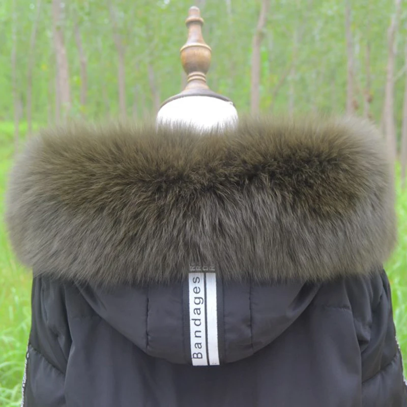 Женский натуральный Лисий меховой воротник шарф из натуральной толстой теплой