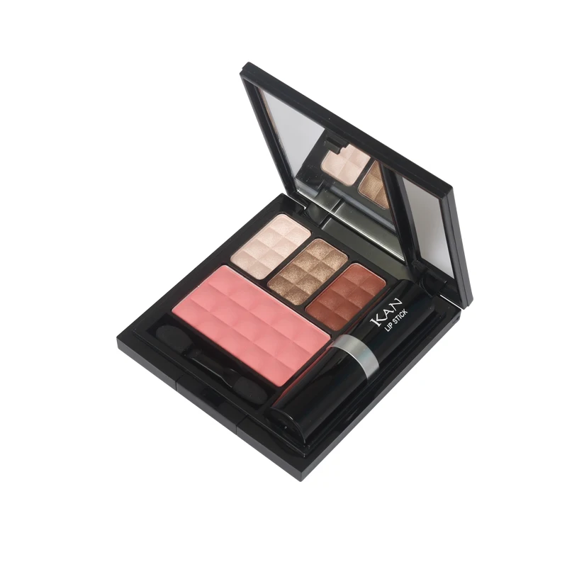 Набор теней для век горячая Распродажа 3 цвета румяна помада комбинация