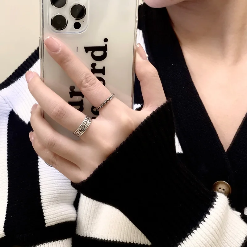 

Fashion Jewelry 2 pcs Vintage Statement Ring New Trend Hot Selling Hip Hop Round Metal Ring For Girl Lady Gifts Wholesale