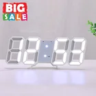 Светодиодные цифровые настенные 3d-часы, украшение для гостиной, кухни, с диммером, современный цифровой будильник, светильник