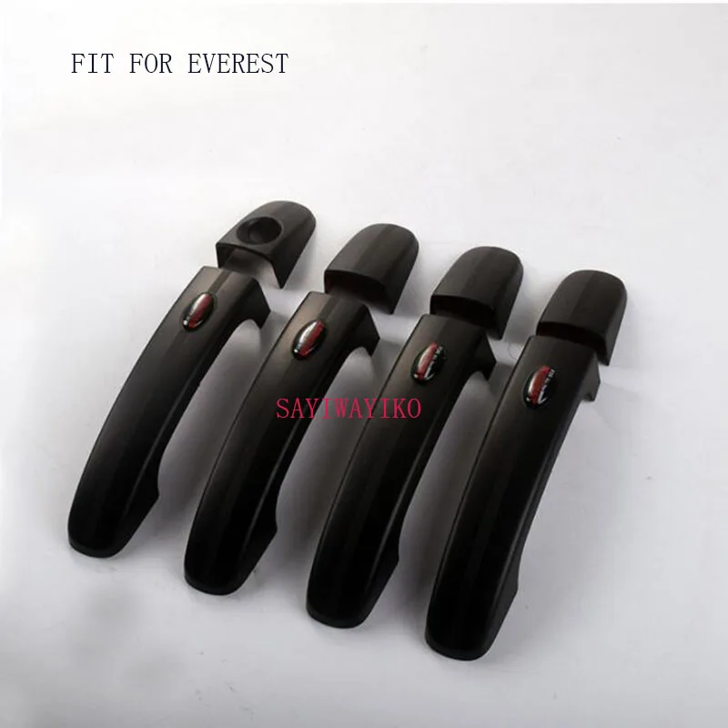 

Free Shiping black handle cover for 2015-2017 for everest handle trim door handle cover ABS black cover red letter