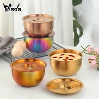 188 stainless steel dessert steamed egg bowl with lid children food rice soup bowl household stew cup bowl salad container