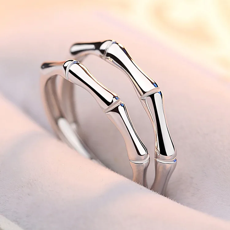 BUDROVKY 925 стерлинговое серебро Парные кольца Бамбук Классический модный ювелирный украшения для женщин Подарок Новые продукты Акции.