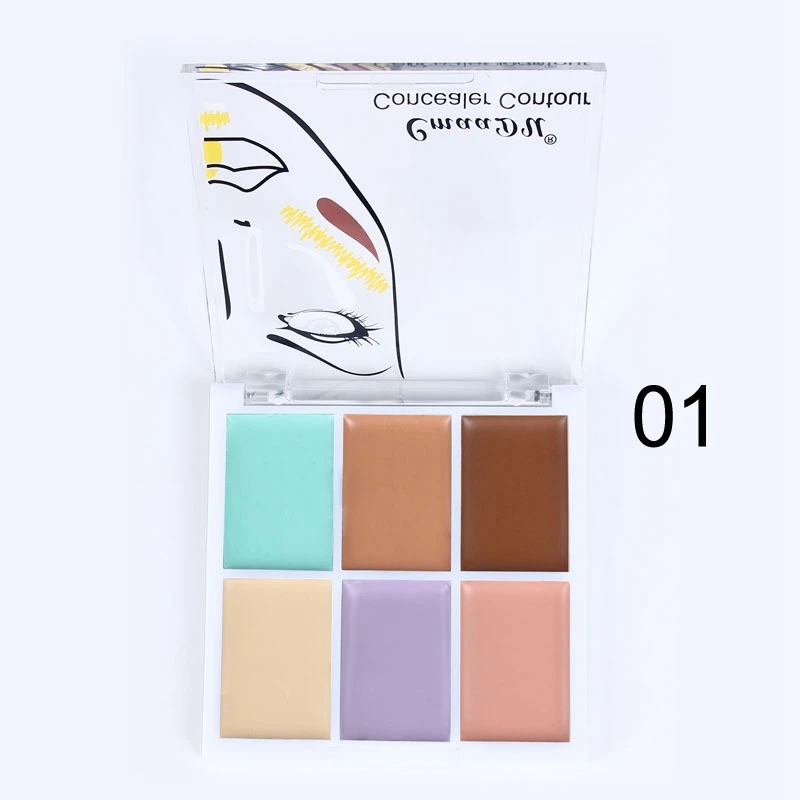 CmaaDu Concealer Cream Primer Paleta De Corretivo Profissional 6 Colors Cosmetic Camouflage Palette Face Makeup |