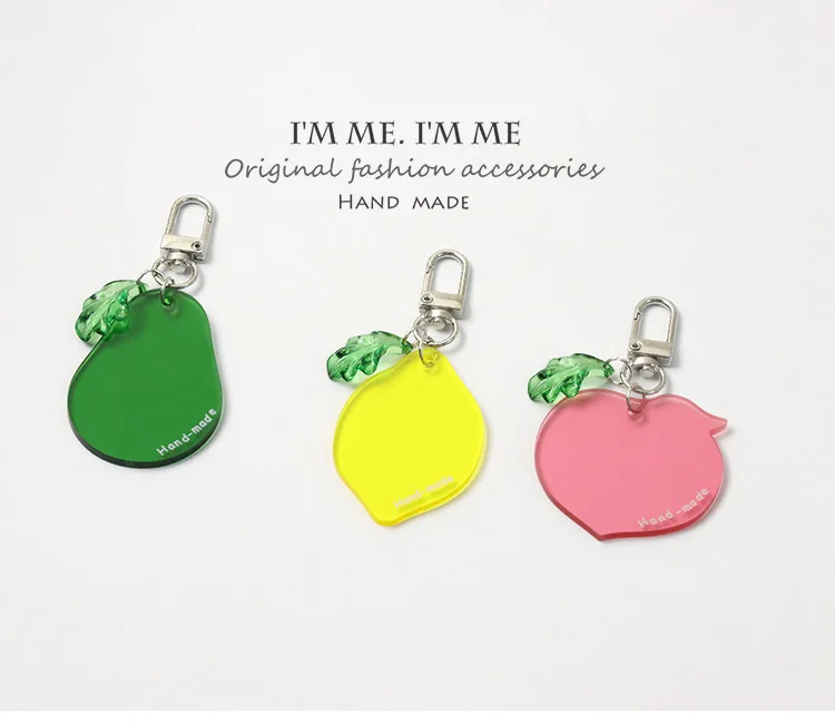 Брелок с фруктами Персиком авокадо прозрачный милый подходит для подвесок