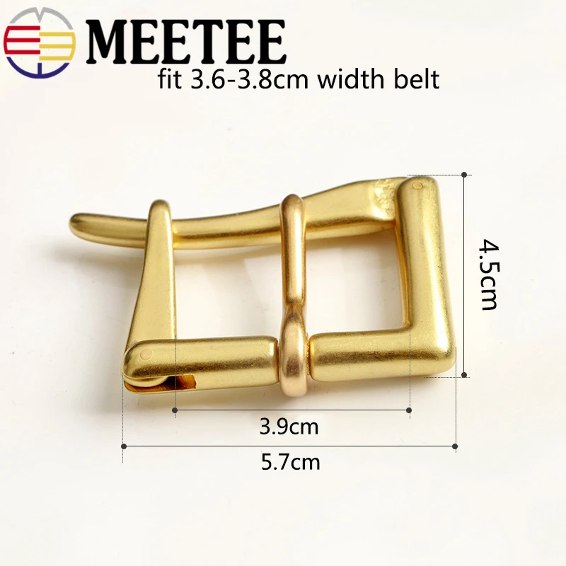 Meetee, 1 шт., 39 мм, широкий ремень, пряжка, Чистая латунь, булавки, аксессуары для ремонта, Мужская пожарная головка, подходит для 36-38 мм, ремень, сделай сам, кожа, ремесло, AP274