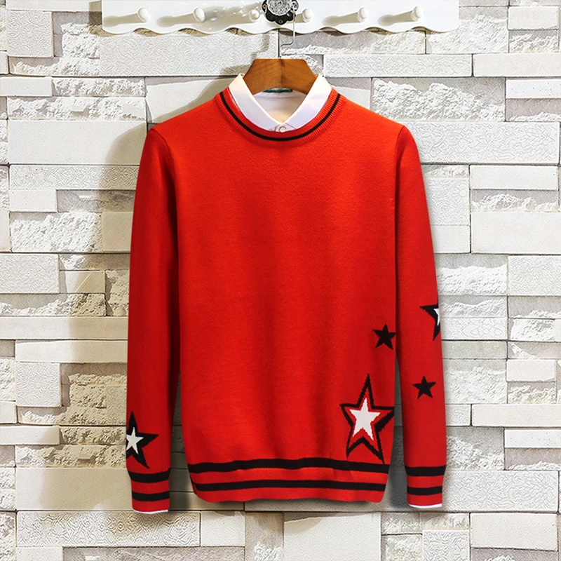 Sweter Masculino зимние изделия вязание без подкладки верхняя одежда пятиконечная