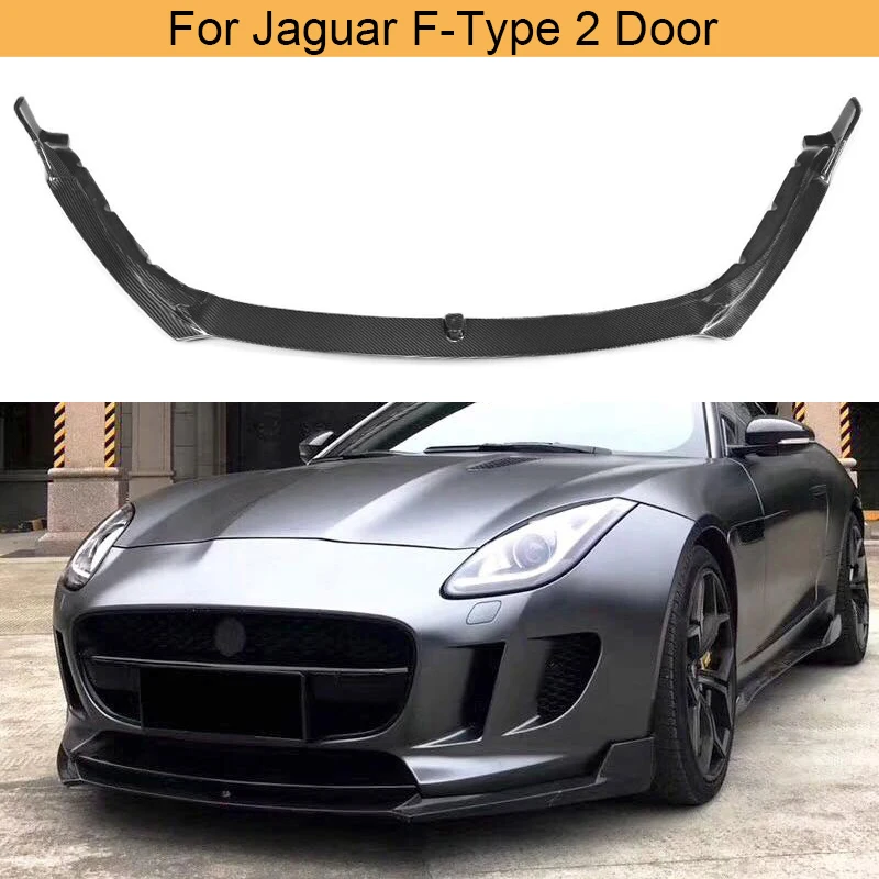 

Спойлер для переднего бампера из углеродного волокна для Jaguar F-Type Coupe Convertible 2 Door 2014-2017, передний бампер, спойлер для подбородка