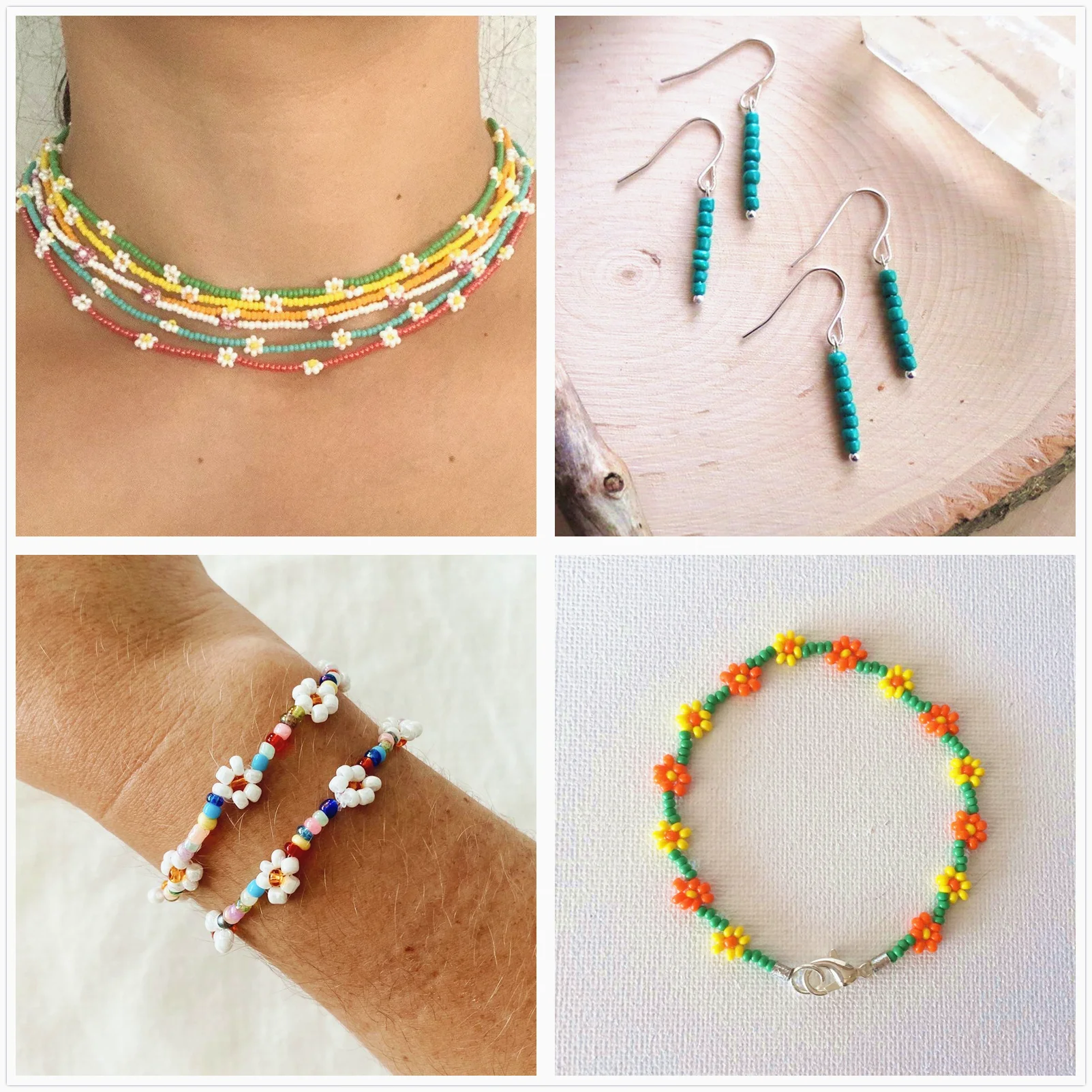 

Mixed color round semi-precious stones and pure loose spacer beads, used for DIY jewelry making handmade necklace gifts