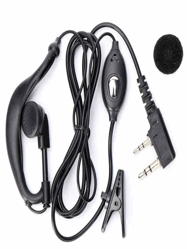 10 шт. 2Pin PTT G shape наушники портативная рация с наушниками гарнитура для Kenwood Baofeng UV 5R