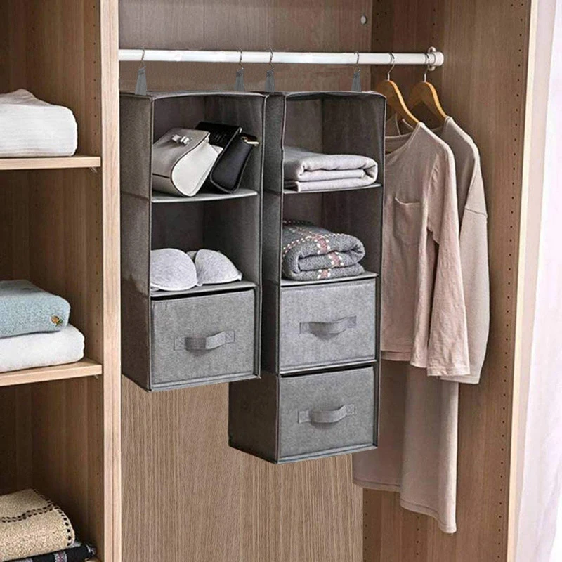 

Wardrobe Hanging Storage Bag Interlayer Drawer Box Wall Wardrobe Closet Clothes Organizer Hanging Rack With Hook Home Organizer