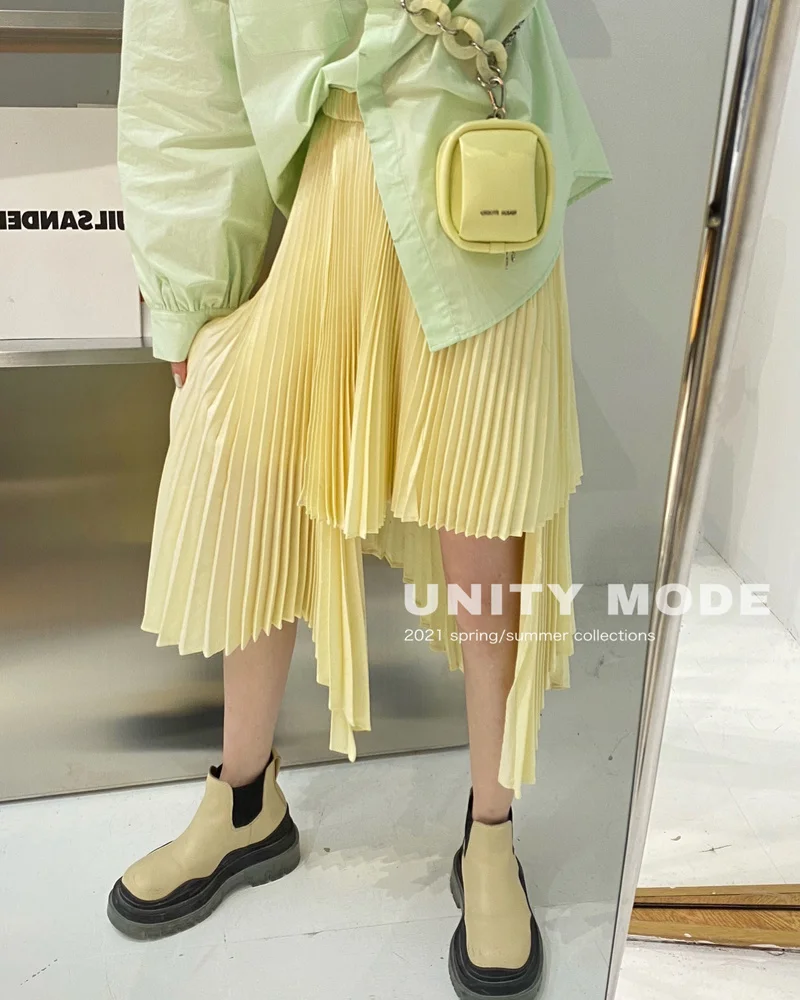 Юбка-трапеция в Корейском стиле с завышенной талией | Женская одежда