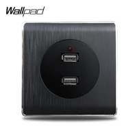 usb charger wall socket wallpad satin black plastic pc frame phone pad double usb charging outlet