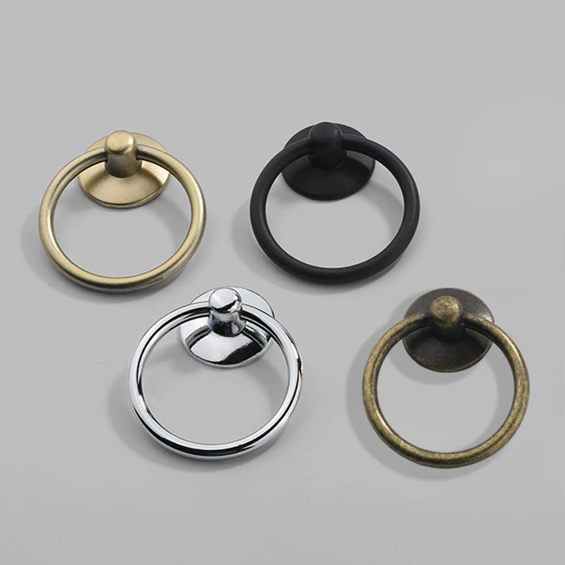 2Pc Vintage Round Ring Furniture Door Pull Handle Alloy Cabinet Dresser Drawer Knobs Cupboard For Jewelry Box | Обустройство дома