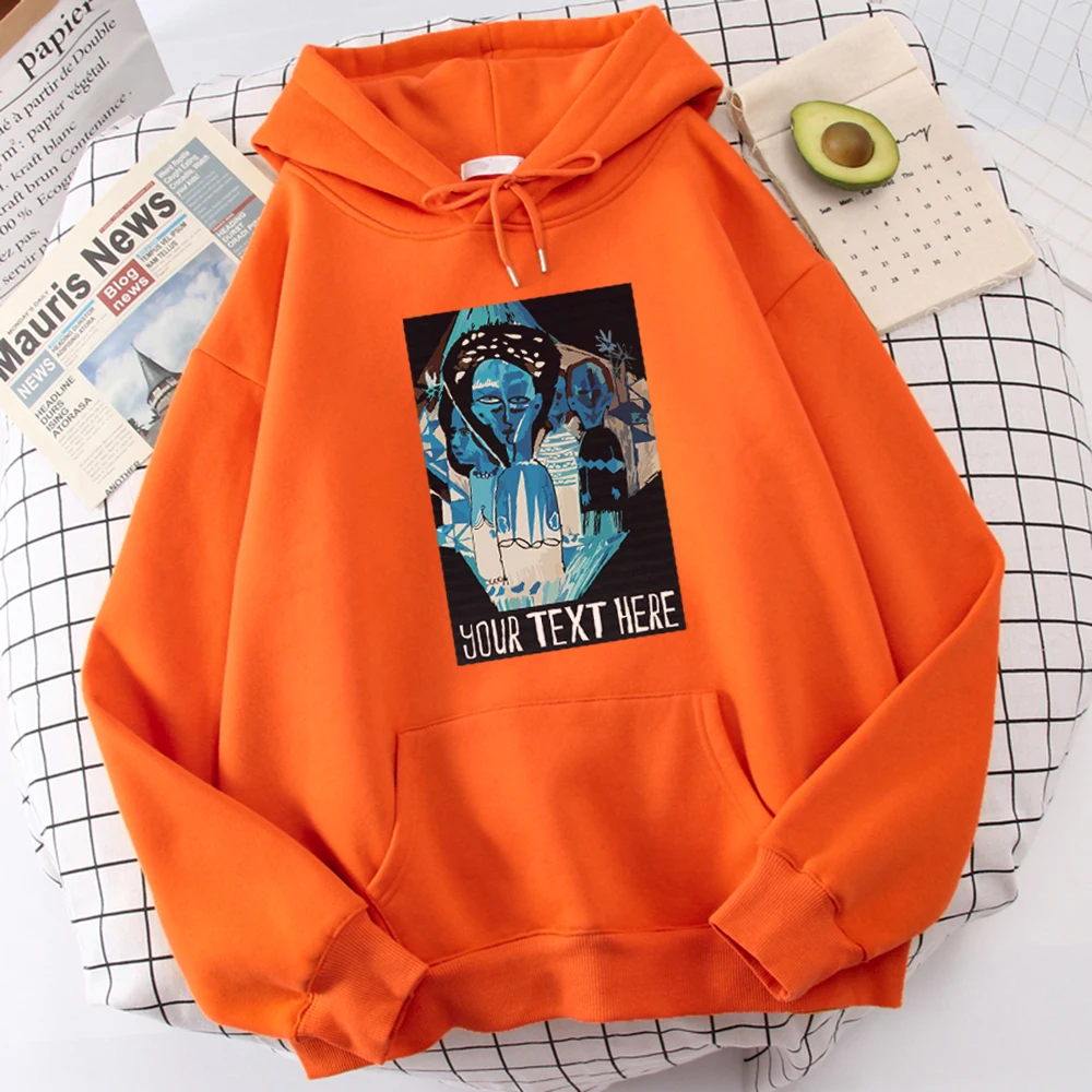 

Your Text Here Print Woman Sweahoodies Fleece Casual Hip Hop Hoodie Autumn Oversize Clothing Street Crewneck Female Hoodies