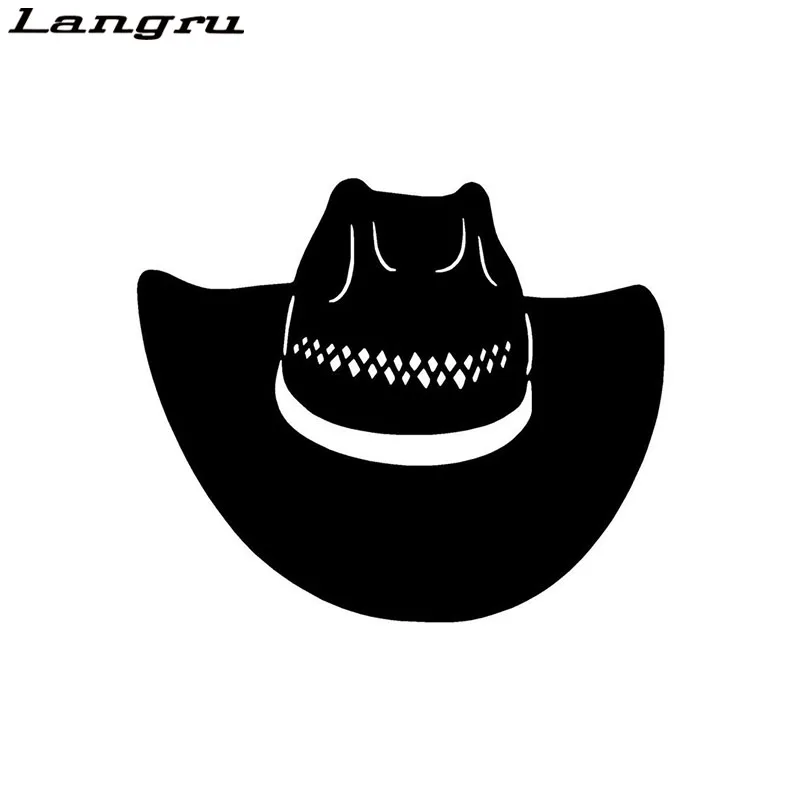 

Langru 18*15CM Interesting Western Rodeo Cowboy Hat Car Stickers Vinyl Decals Cartoon Car Accessories Jdm