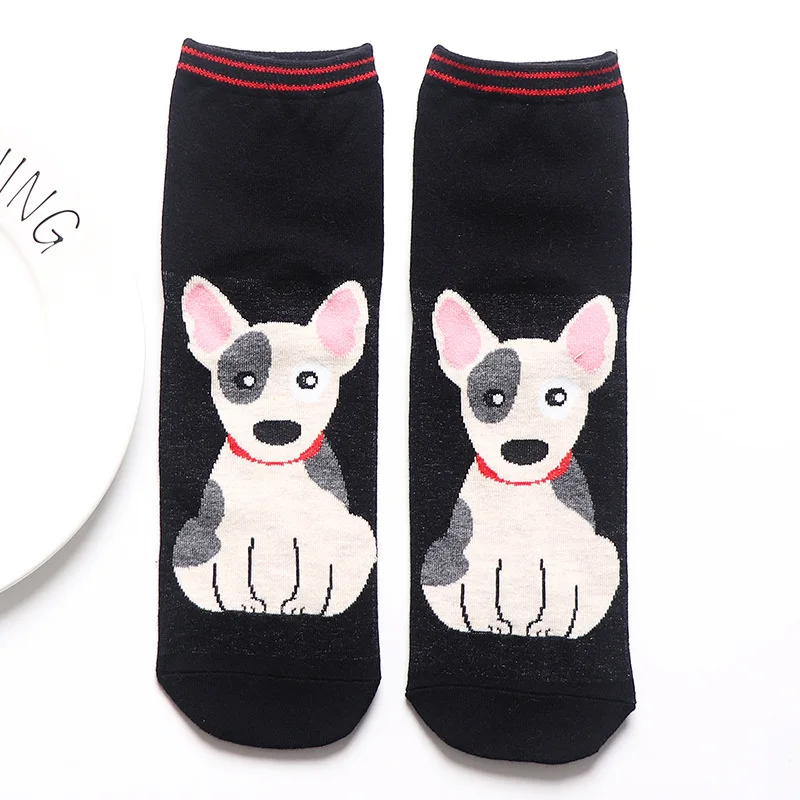 2 Hoge kwaliteit vrouwen mooie мультфильм sokken herfst-Зима Смешные животные sokken mode dames en vrouwen Leuke katoenen hond sok - Цвет: 2