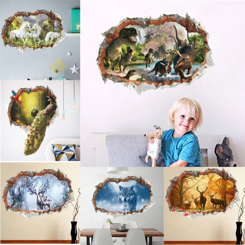 

3d Vivid wall sticker for kids rooms children bedroom decals living room bedroom boys