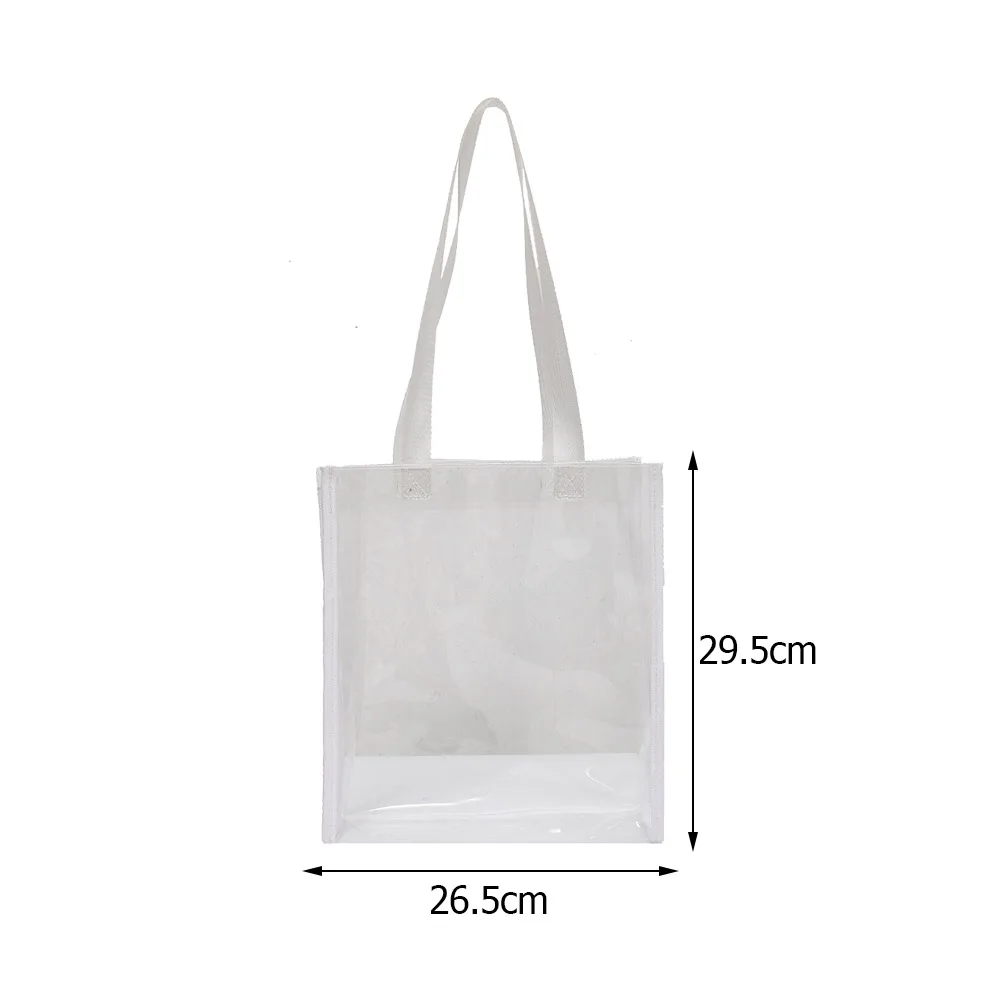

Fashion Women Transparent Shoulder Shopping Bags Female Travel Tote Bag Casual Ladies Large Capacity Handbags