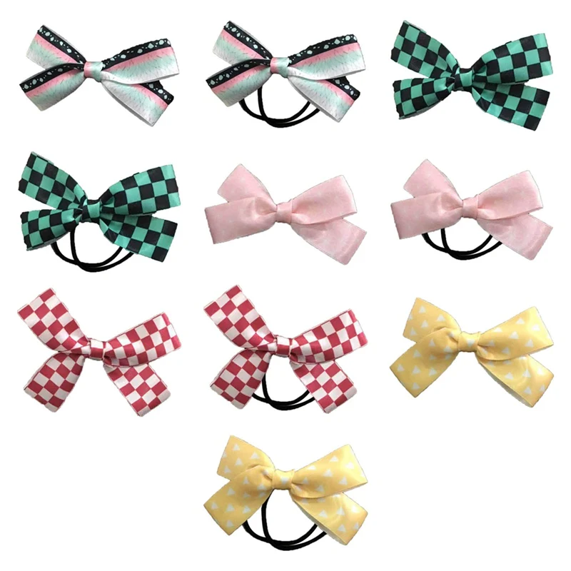 

Anime Demon Slayer: Kimetsu No Yaiba Scrunchie Elastic New Hairclip HeadBands Hair Rope Bowknot Headdress Cosplay Gifts
