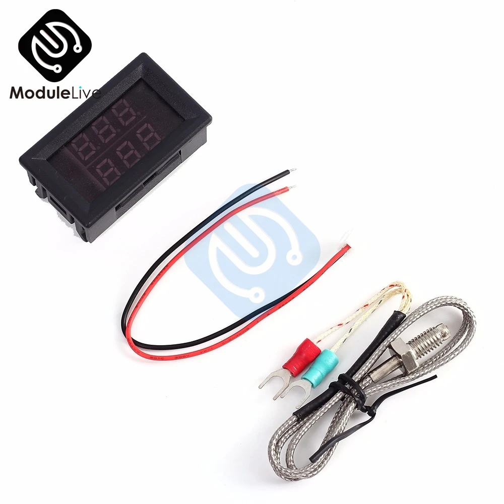 Термометр с двойным светодиодным цифровым дисплеем K-образный промышленный