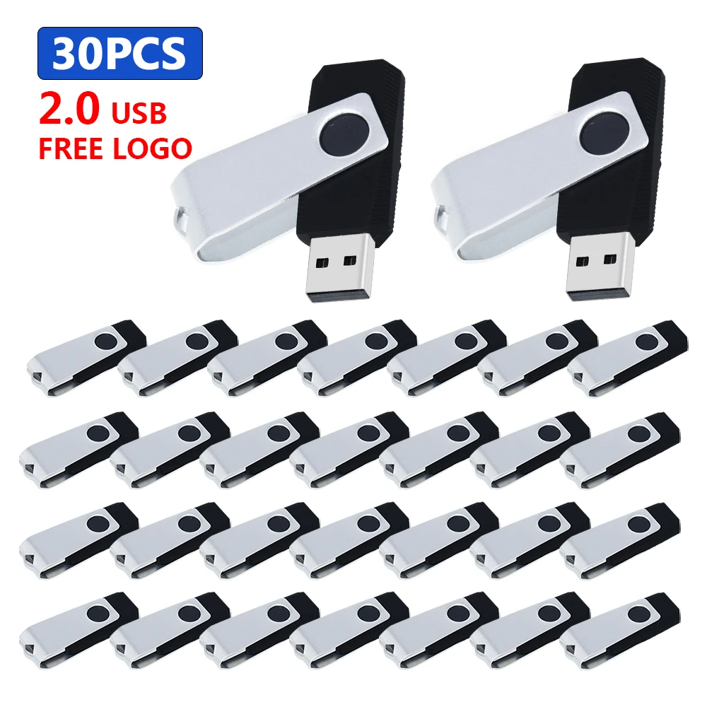 

High quality 30pcs/lot free logo Metal USB flash drive 32GB 64GB 128G Pen Drive USB Memory Stick U disk 2.0 pendrive flash drive