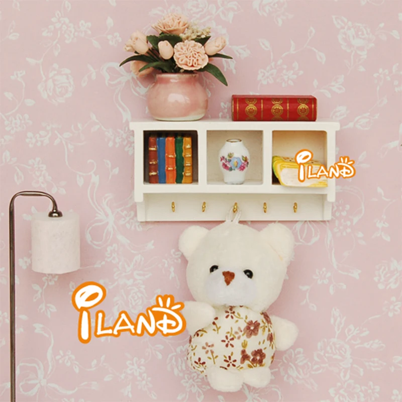 1/12 миниатюрный аксессуар для кукольного домика Белая настенная полка модель