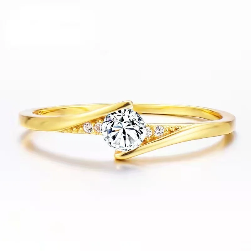 

2021 New Simple Fashion European and American Alloy Gold Round Engagement Wedding Men's or Women's Ring Wholesale Bulk