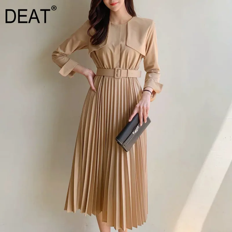 DEAT 2020 новинка весна и лето комбинированное круглый вырез полный рукав