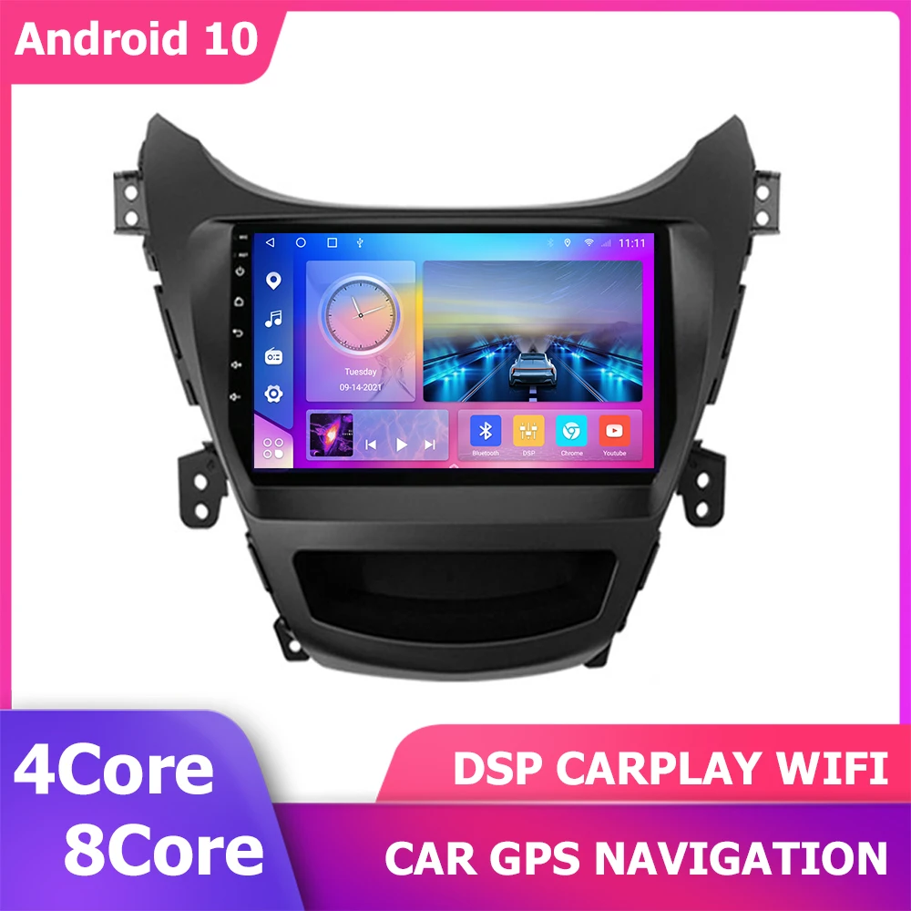 

9'' Android GPS Player Car Radio for Hyundai Elantra Avante I35 2011-2016 Navigation Auto Radio DSP Carplay Stereo Multimedia 4G