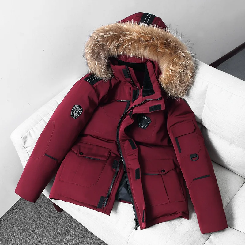 

Men Warm White Duck Down Jacket Mid-length Hooded Parka Hight Quality Windproof Mens Coat Thicken Women Casual Unisex Clothing
