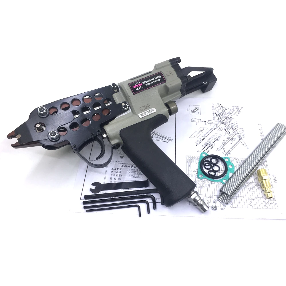 WILIN Пневматический инструмент для закрепления C-кольцами 16GA Gauge Air с диаметром закрытия 2-3,2 мм, плоскогубцы для свиней C-760E, степлер для заборов из проволоки.