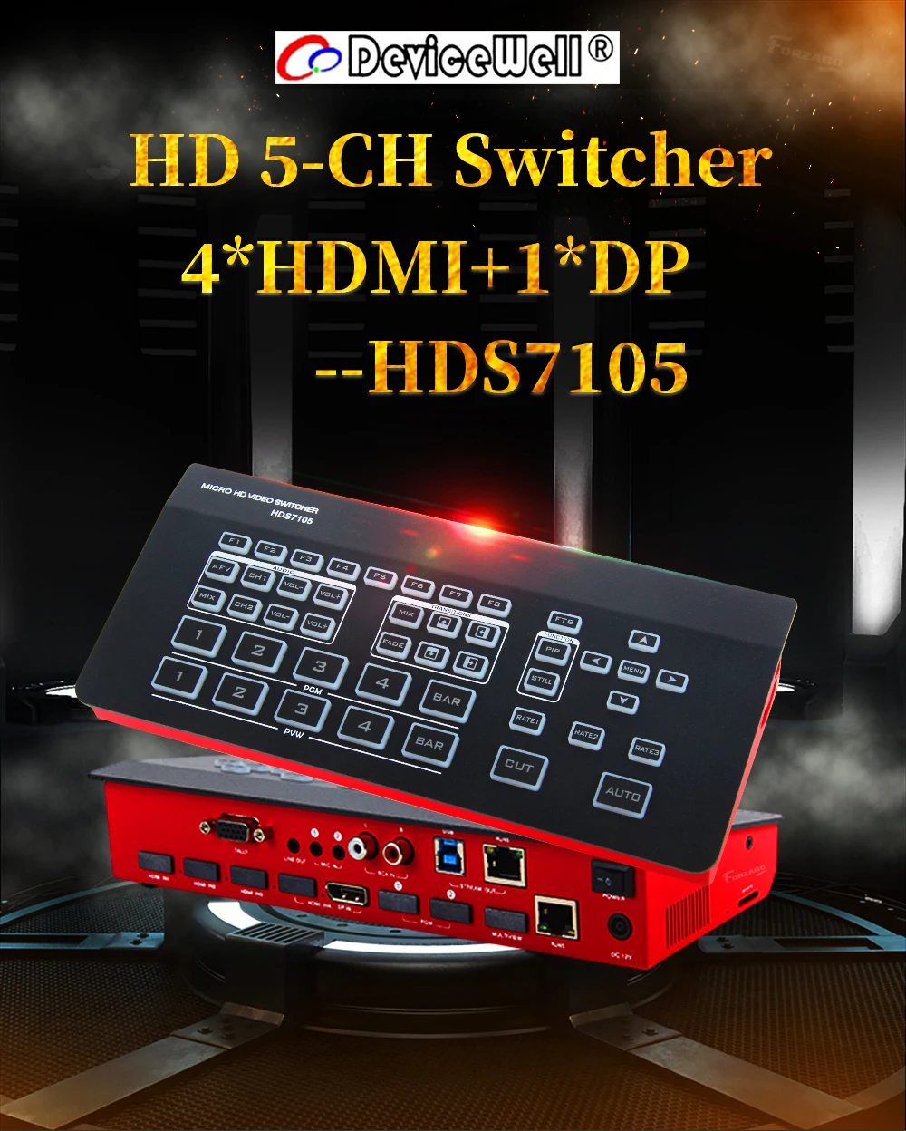 DeviceWell HDS7105 супер мини-переключатель 4 HDMI + 1 DP входа видео переключатель для новых