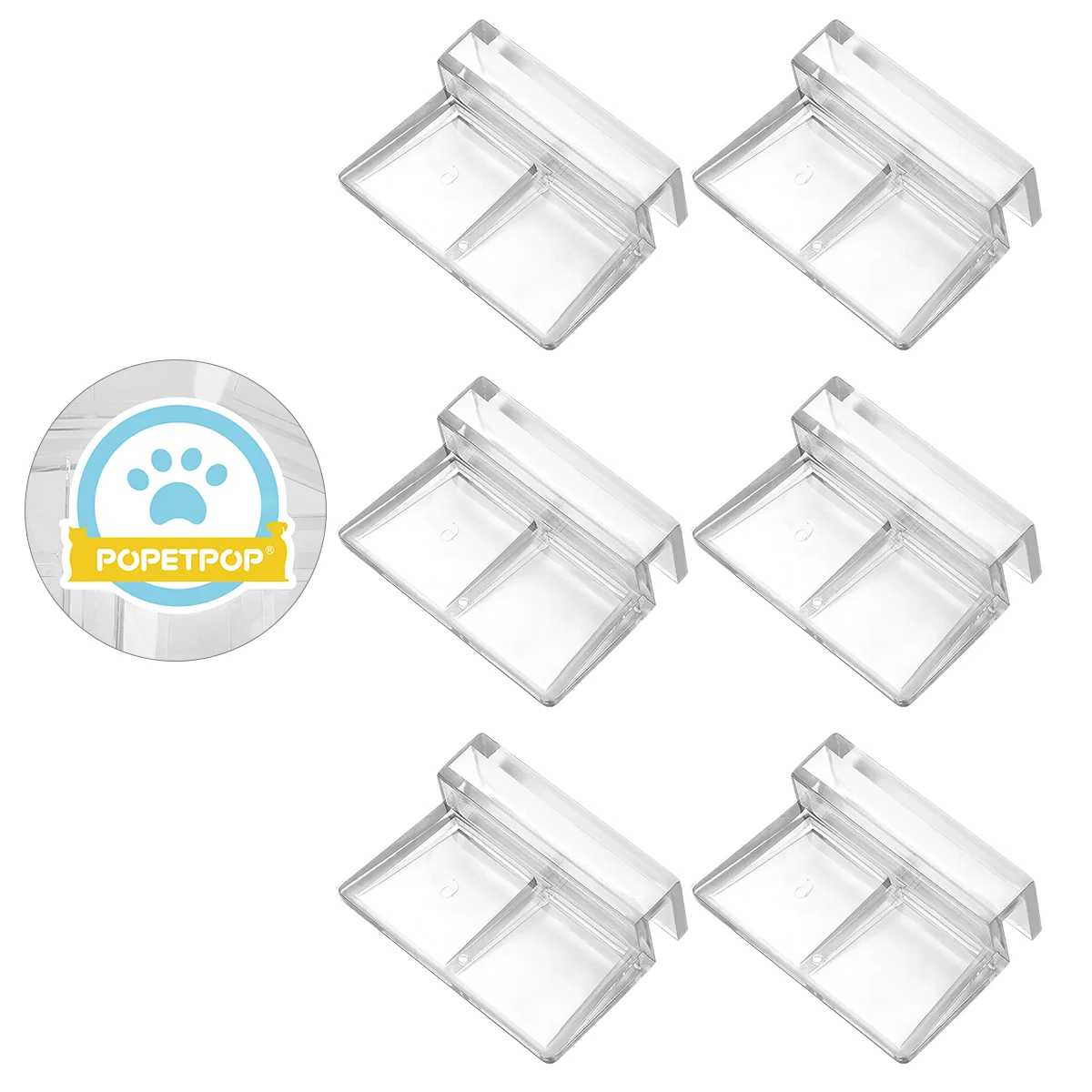 POPETPOP 6pcs Clear Color Acrylic Aquarium Fish Tank Glass Cover Clip Support Holder 6mm | Дом и сад