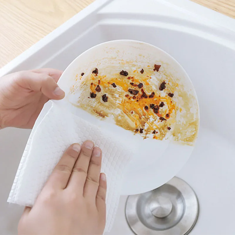 50 шт. многоразовые уборки тряпка для мытья ленивый из нетканого материала