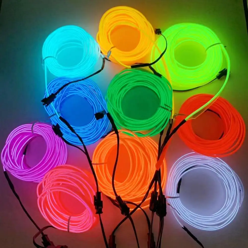 2 м Автомобильный светодиодный светильник EL Wire неоновые огни украшения Гибкая