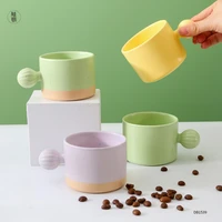 spray ceramic cup gift box simple coffee cup creative mug nordic ceramic cup personalized handle fresh and high value