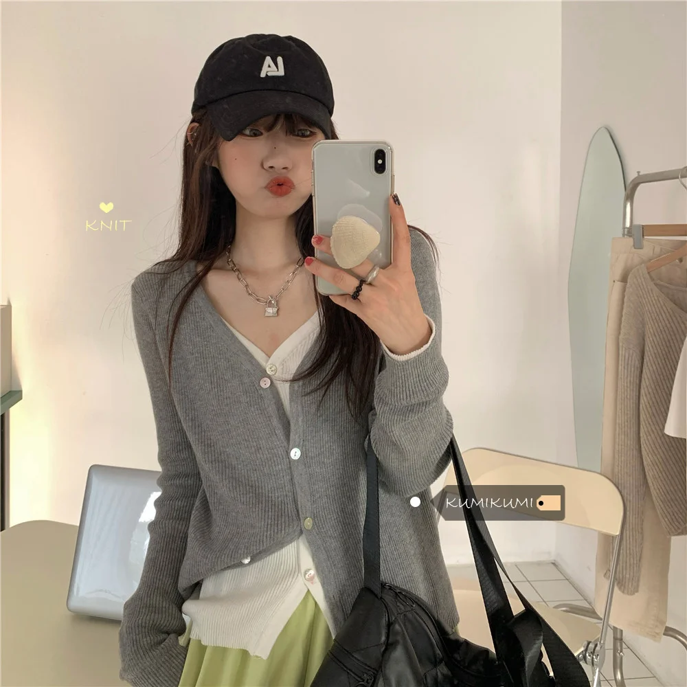 

Женский свитер, цветное пальто из двух частей, свитер с длинным рукавом, топ, Женский Летний Тонкий кардиган, свитер, пальто