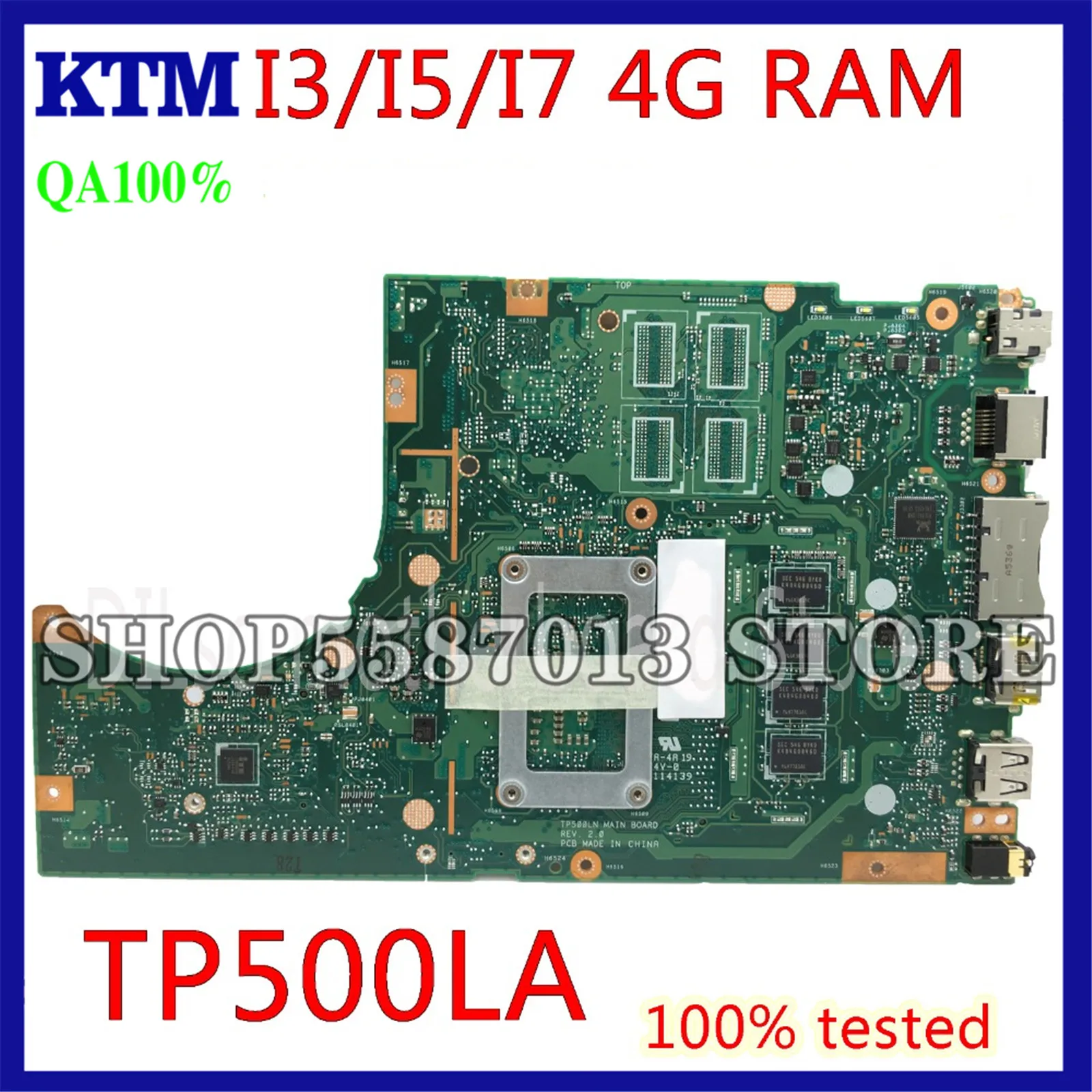 

original For ASUS TP500LN TP500LA TP500 Laptop Motherboard I7-5500U TP500LA Mainboard 4GB RAM Test work 100%