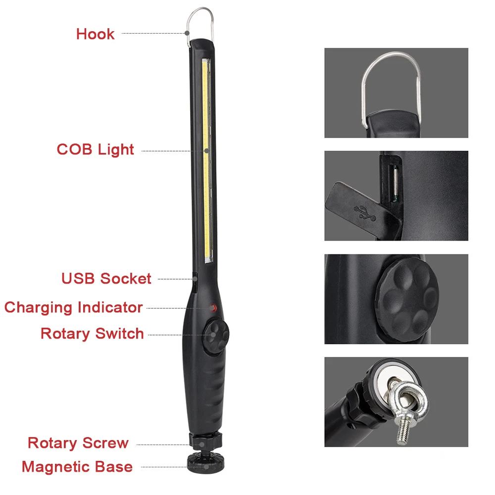 Светодиодный рабочий светильник Foco перезаряжаемый портативный COB