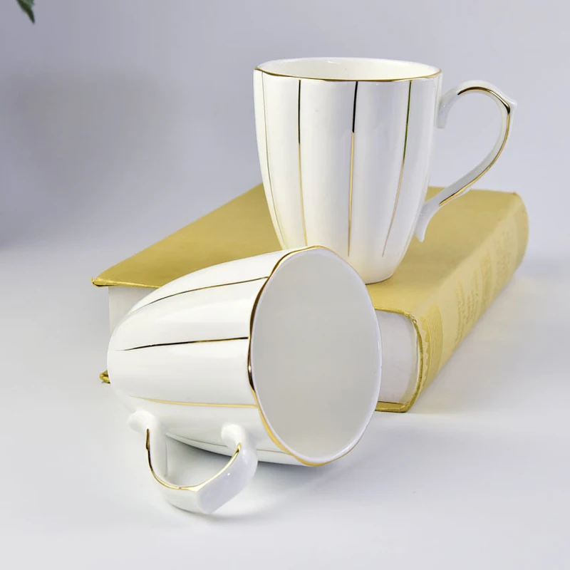 Креативная Изысканная кружка из костяного фарфора кофейная чашка с золотой