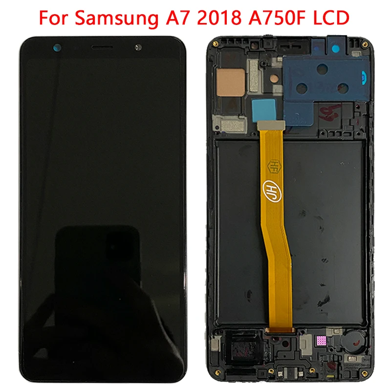 ЖК-дисплей с рамкой для Samsung A7, TFT A750, 6,0 дюйма, A750, A750F, A750FN, A750G
