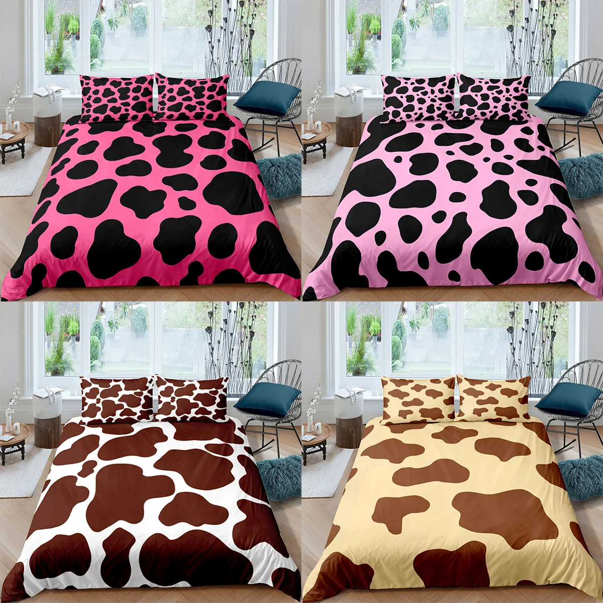 

Роскошный домашний текстиль, 3D Розовый леопардовый комплект с пододеяльником и наволочкой, Детский Комплект постельного белья размера AU/EU/...