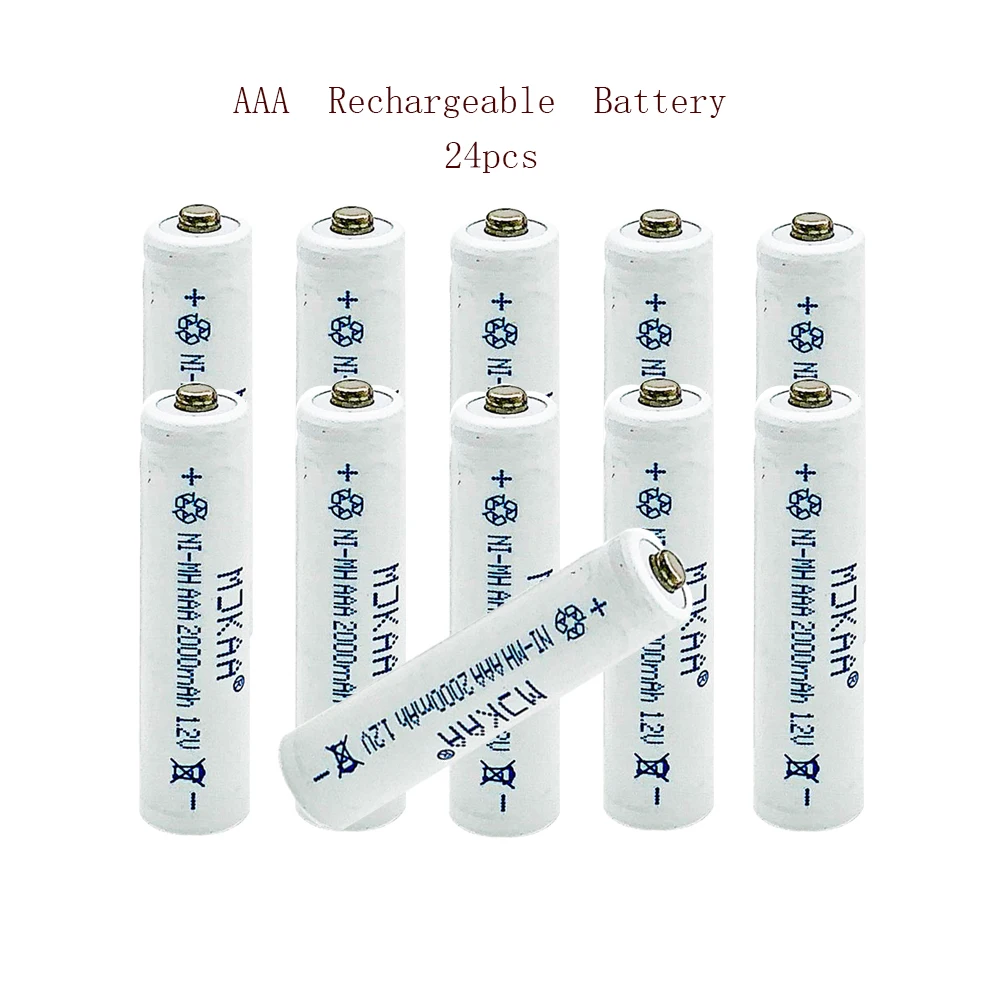 

Качественные товары AAA 24 шт. 3A 1,2 V 7 # перезаряжаемая батарея 2000mAh Ni-MH перезаряжаемая AAA батарея для игрушек с дистанционным управлением