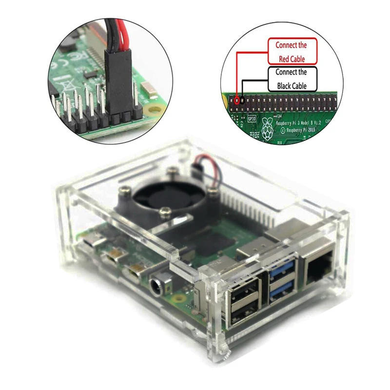 Raspberry Pi 4, 2 ГБ, 4 Гб ОЗУ, акриловый чехол, адаптер питания, алюминиевый радиатор для Raspberry Pi 4, Модель B, Pi4, 4B